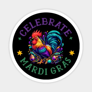 Mardi Gras Chicken Farm Animal Chicken Lover Magnet